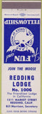 Matchbook Cover - Matchbook Cover Moose Lodge Redding CA