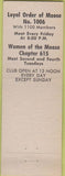 Matchbook Cover - Matchbook Cover Moose Lodge Redding CA