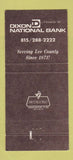 Matchbook Cover - Dixon National Bank IL Ronald Reagan 30 Strike