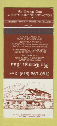 Matchbook Cover - La Grange Inn Restaurant West Islip LI NY 30 Strike