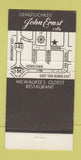 Matchbook Cover - John Ernst Restaurant Milwaukee WI 30 Strike