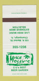 Matchbook Cover - Mike Molly's Champaign IL Irish  30 Strike