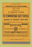 Matchbook Cover - Texas Life Insurance John Mayfield Waco TX 40 Strike