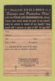 Matchbook Cover - Texas Life Insurance John Mayfield Waco TX 40 Strike