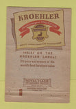 Matchbook Cover - Kroehler Furniture Brownwood TX 40 Strike
