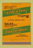 Matchbook Cover - Morton Thalhimer Real Estate Richmond VA 40 Strike