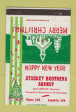 Matchbook Cover - Stuckey Brothers Insurance Lepanto AR Christmas 40 Strike