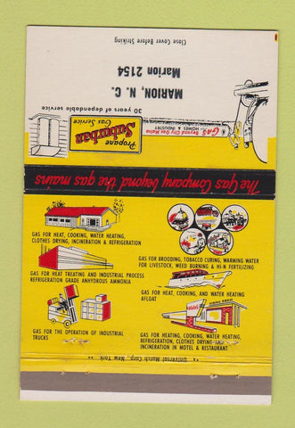 Matchbook Cover - Suburban Gas Company Marion NC 40 Strike