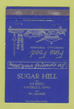 Matchbook Cover - Sugar Hill Restaurant Waterloo IA 40 Strike