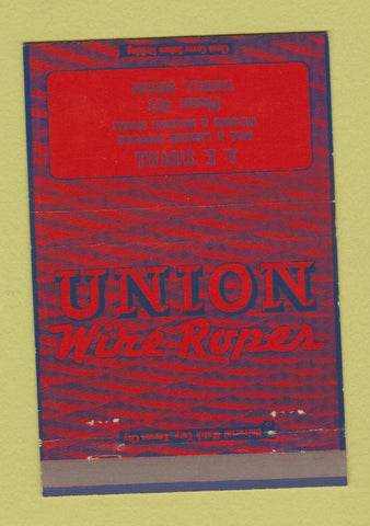Matchbook Cover - Union Wire Rope AE Stovall Yamhill OR 40 Strike