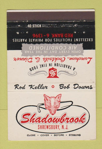 Matchbook Cover - Shadowbrook Restaurant Shrewsbury NJ  40 Stick