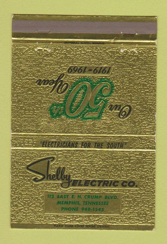 Matchbook Cover - Shelby Electric Memphis TN 1969 40 Strike