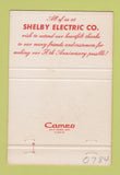 Matchbook Cover - Shelby Electric Memphis TN 1969 40 Strike
