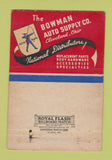 Matchbook Cover - Bowman Auto Supply Parts Cleveland OH 40 Strike