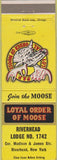 Matchbook Cover - Matchbook Cover Moose Lodge Riverhead NY