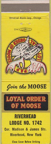 Matchbook Cover - Matchbook Cover Moose Lodge Riverhead NY