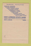 Matchbook Cover - New London State Bank IA low phone # GREEN 40 Strike
