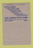 Matchbook Cover - New London State Bank IA low phone # WHITE WEAR 40 Strike