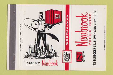 Matchbook Cover - Newbrook Paper Corp New York City 40 Strike