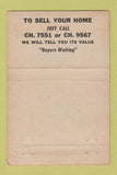 Matchbook Cover - Miller Brokerage Investments Christmas WEAR 40 Strike