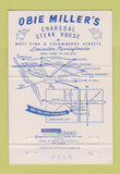 Matchbook Cover - Obie Miller's Steak House Lancaster PA 40 Strike
