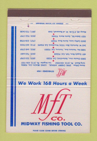 Matchbook Cover - Midway Fishing Tool Taft Ventura Santa Rosa CA 40 Strike
