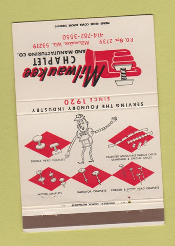 Matchbook Cover - Milwaukee Chaplet Milwaukee WI 40 Strike