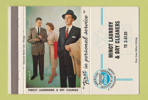 Matchbook Cover - Minot Laundry Dry Cleaners ND? 40 Strike