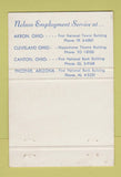 Matchbook Cover - Nelson Employment Service Akron Cleveland Canton OH 40 Strike