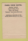Matchbook Cover - Park View Hotel Motel Weirs Beach NH BLUE 40 Strike