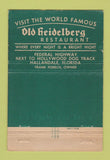 Matchbook Cover - Old Heidelberg Restaurant Hallandale FL 40 Strike
