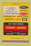 Matchbook Cover - Stewart Warner Heating AC Tudor Edwardsville IL 40 Strike