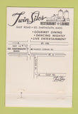 Matchbook Cover - Twin Silos Restaurant South Dartmouth MA 40 Strike