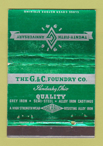 Matchbook Cover - G&C Foundry Sandusky OH WEAR 40 Strike