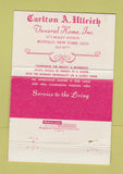 Matchbook Cover - Carlton Ullrich Funeral Home Buffalo NY 40 Strike