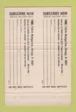 Matchbook Cover - Time Magazine DOUBLE PRINT 40 Strike
