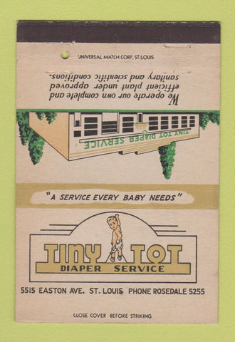 Matchbook Cover - Tiny Tot Diaper Service St Louis MO 40 Strike