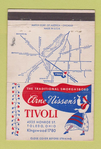 Matchbook Cover - Arne Nissen's Tivoli Toledo OH girlie WEAR 40 Strike