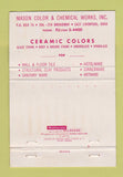 Matchbook Cover - Mason Color Chemical Works Ceramic East Liverpool OH 40 Strike