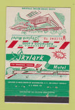 Matchbook Cover - Skylark Motel Alexandria VA 40 Strike