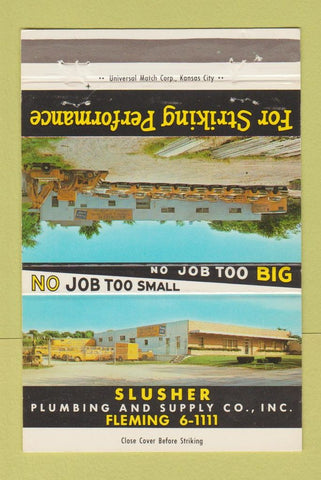 Matchbook Cover - Slusher Plumbing Supply Raytown MO 40 Strike