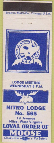Matchbook Cover - Matchbook Cover Moose Lodge Nitro WV