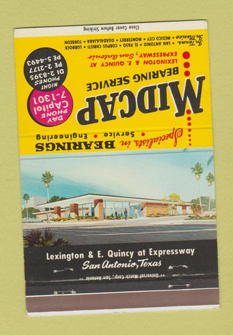 Matchbook Cover - Midcap Bearing Service San Antonio TX 40 Strike