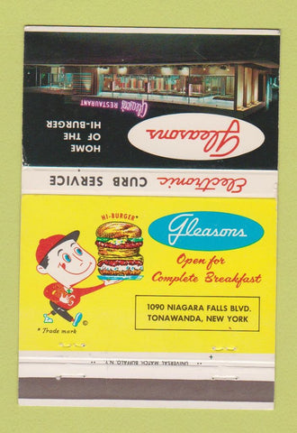 Matchbook Cover - Gleasons Restaurant Tonawanda NY 40 Strike