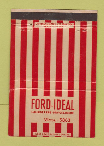 Matchbook Cover - Ford Ideal Laundry Kansas City MO WEAR 40 Strike