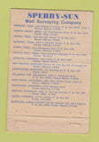 Matchbook Cover - Sperry Sun Well Surveying oil Houston TX 40 Strike