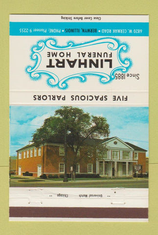 Matchbook Cover - Linhart Funeral Home Berwyn IL 40 Strike