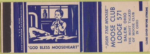 Matchbook Cover - Matchbook Cover Moose Lodge Salem OH
