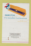 Matchbook Cover - Hamilton Watches Shah & Shah Washington DC jewelry 40 Strike