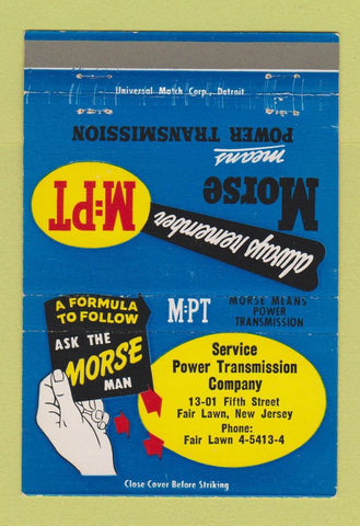 Matchbook Cover - Morse Power Transmission Fair Lawn NJ 40 Strike